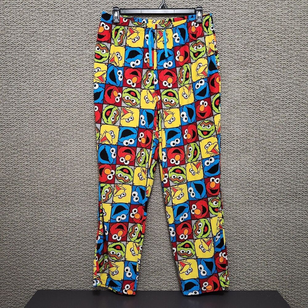 SESAME STREET Men's Cookie Monster Fleece Pajama Lounge Pants Multicolor Size L
